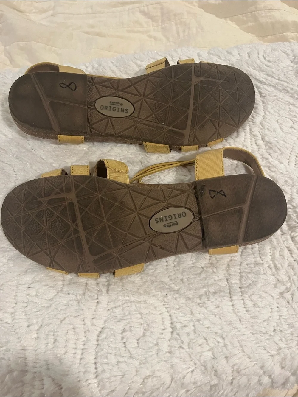 Earth Origins pull on Leather Laney sling back sandals Sedona Brown 8